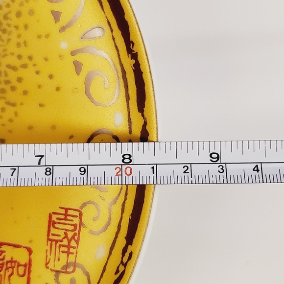 Chinese Ram Porcelain Gold and White Plate - Picture 5 of 6